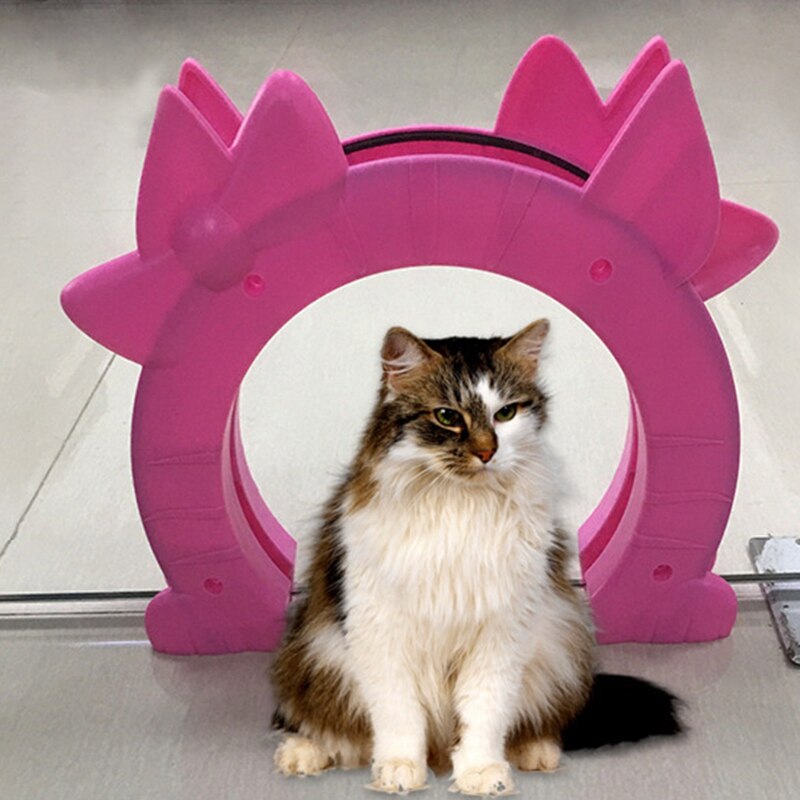 Pets Cat Interior Door Kitty Shaped Home Free Access Pass for Cat Dog Pet Supplies