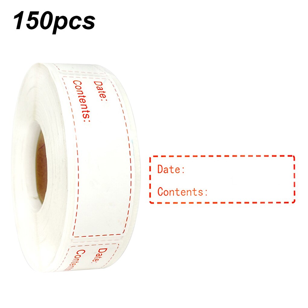 150pcs/roll Date Sticker Roll Refrigerator Date Content Label Removable Kitchen Food Storage Sticker Seasoning Bottle Sticker: Red