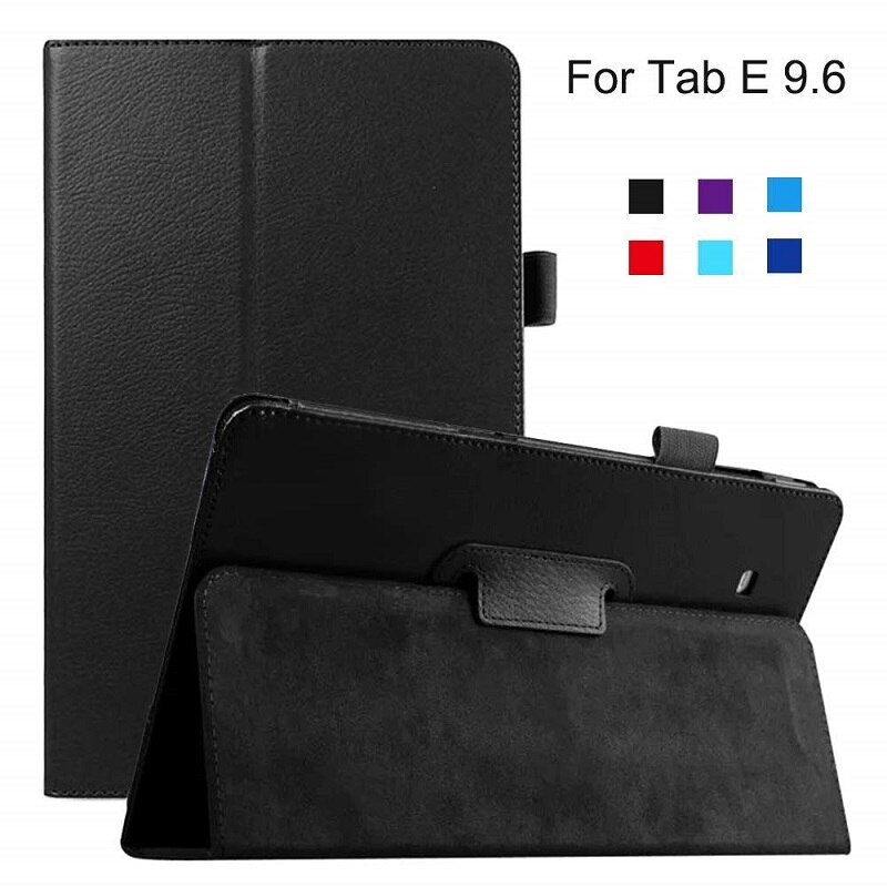Capa para samsung galaxy tab e, capa de 9.6 polegadas para samsung galaxy tab e t560 t561 SM-T561 couro flip funda de textura inteligente: Black
