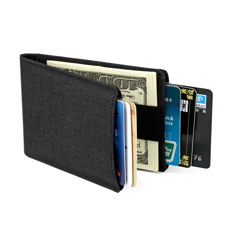 Nylon Minimalistische Slim Wallet Bifold Mini Creditcard Portefeuilles Dunne Kaarthouder Rfid Blocking Korte Portemonnee Voor Mannen: Default Title