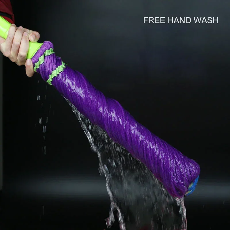 Lätt självvridande vridmopp, mikrofiberklämmopp, reservmopphuvud, torr- och våtmopp för rengöring av trägolv, kakel och golv