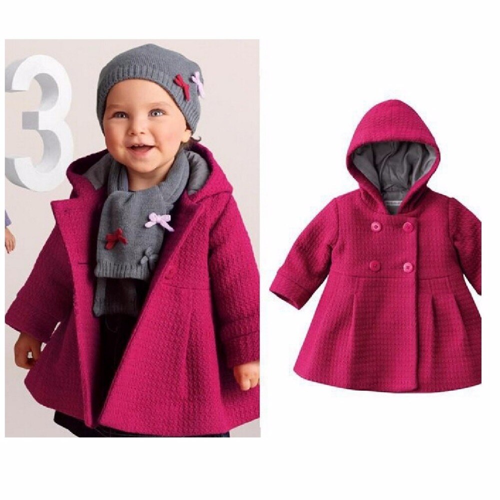 Rot Neugeborenen mantel Baby Mädchen Graben Jacke mantel Mit Kapuze Kleid Warme Winter Mädchen Kleidung Poncho Mädchen Oberbekleidung mantel