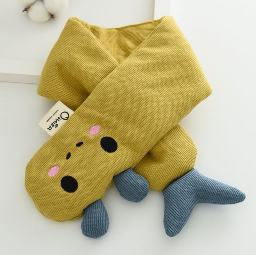 Écharpe d'hiver pour enfants, châle épais à col, garde au , pour garçons et filles, ZZ-355: Yellow