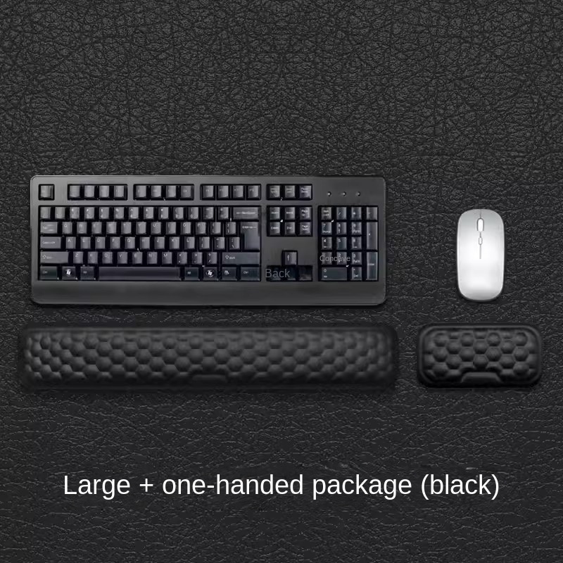 Tastatur-Pad-Set, Memory-Schaum, für Büro, Computer, Laptop, einfaches Tippen, Schmerzlinderung, Tastatur, Handgelenkauflage, L
