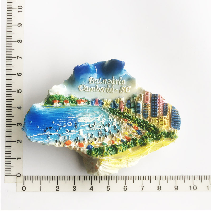 Kreative Brasilien Reise Souvenirs Magnet Kühlschrank Aufkleber Harz Handwerk 3d gemalt magnetische Kühlschrank Aufkleber Küche Dekor: Blau