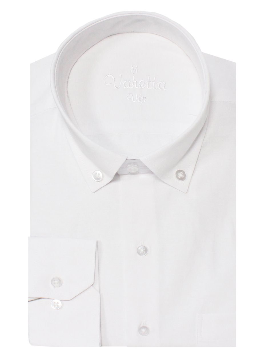 Varetta bomuld hvid mand skjorte langærmet høj-herre afslappet solid oxford-bred snit kontor forretningstøj top skjorte plus størrelse oxford stof bomuld fremragende behagelig knap krave