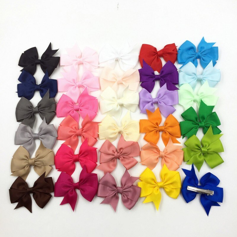 10 Stks/pak Multi Kleuren Bow Clips Meisjes Haarspeld Solid Bows Boutique Hoofddeksels Haar Clip Kinderen Haaraccessoires