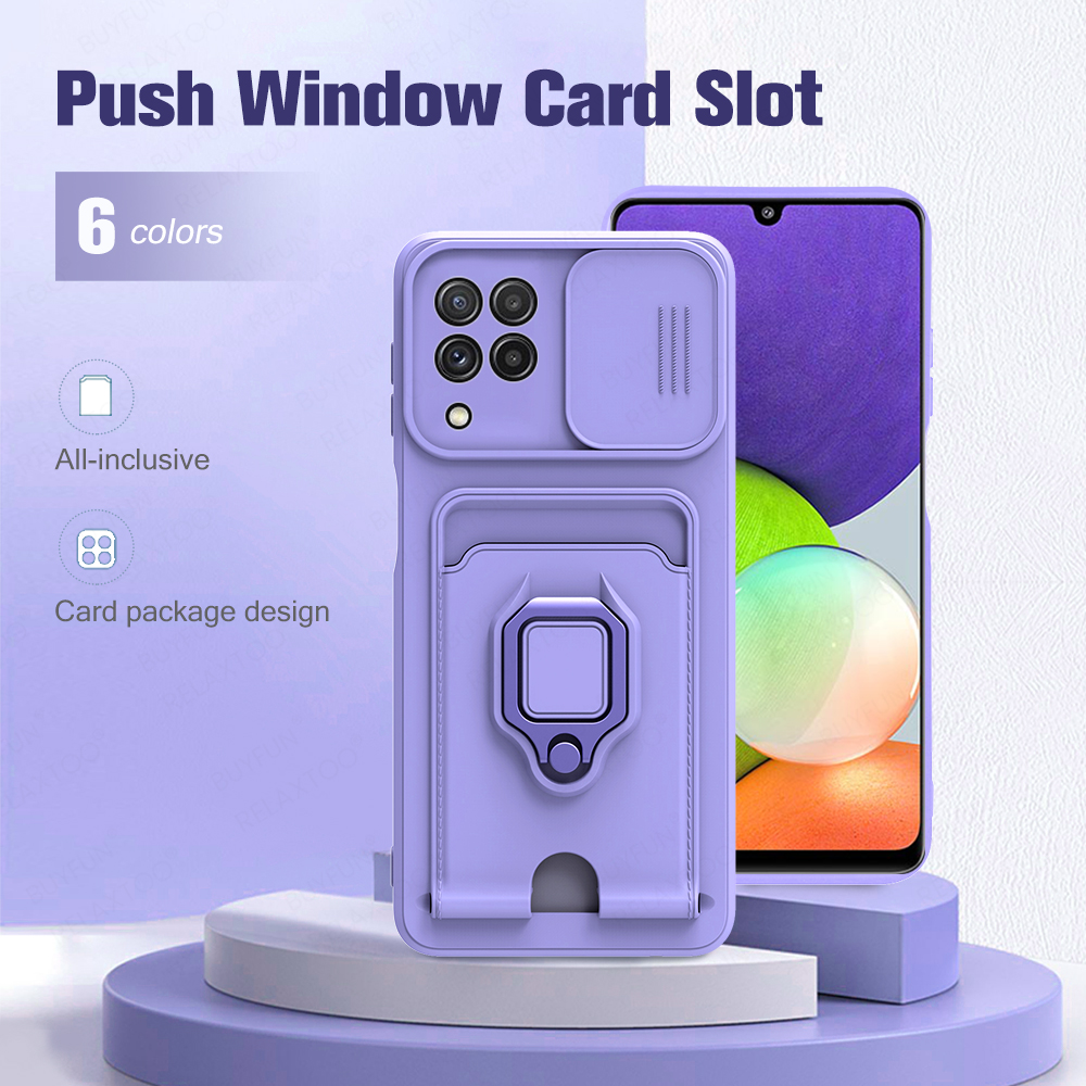 Custodia protettiva per fotocamera scorrevole per samsung A22 4G/5G supporto magnetico per auto custodia morbida antiurto SumsungA22 22A Sansung A 22 Fundas