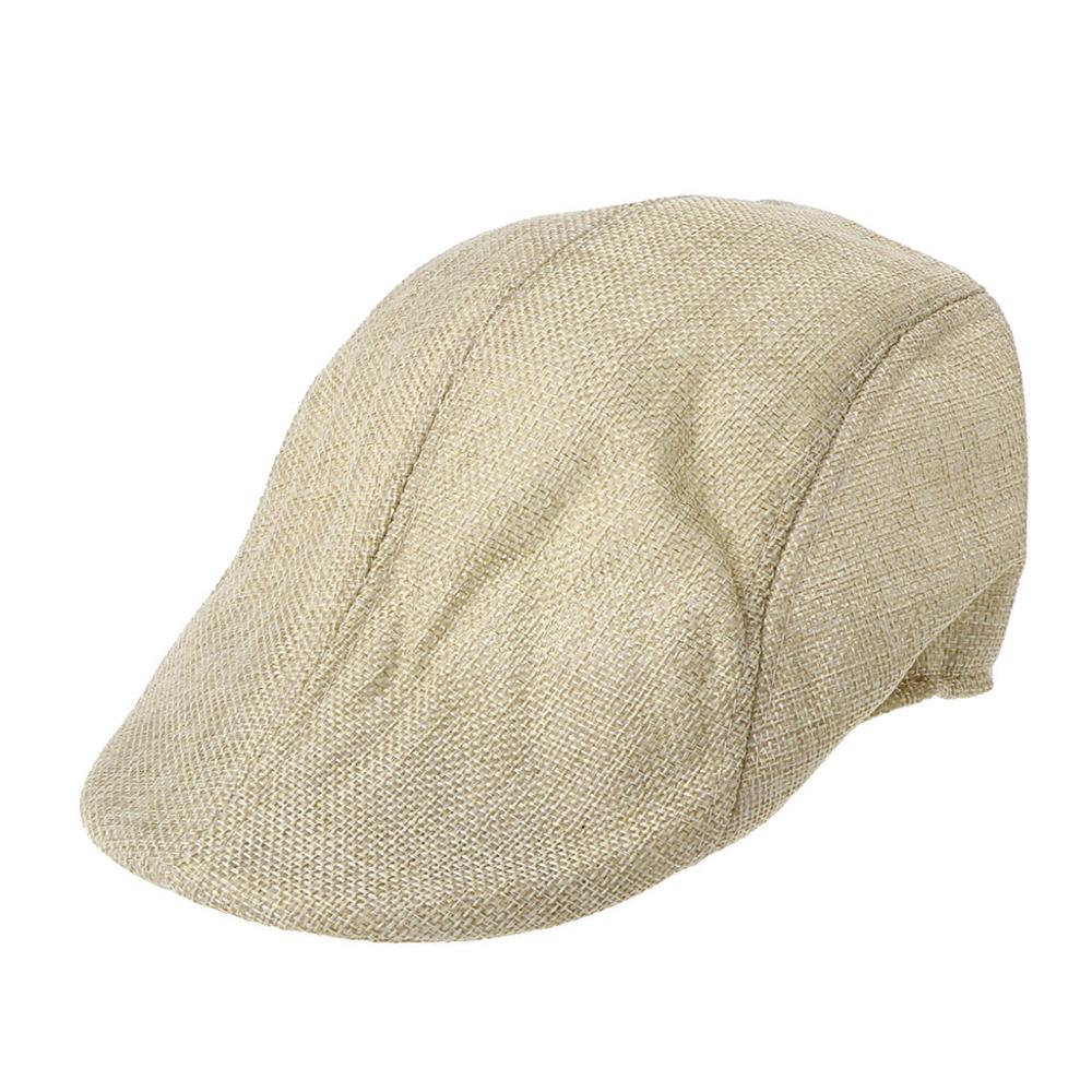 Mænd golfkørsel sol flad cabbie newsboy unisex sildben andebill vedbend hat cap: Khaki