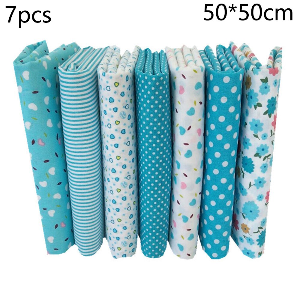 7pcs DIY Craft Sewing Square Floral Cotton Fabric Patchwork Cloth Set Random 25*25cm 50*50cm Tela Para Hacer Mascarillas