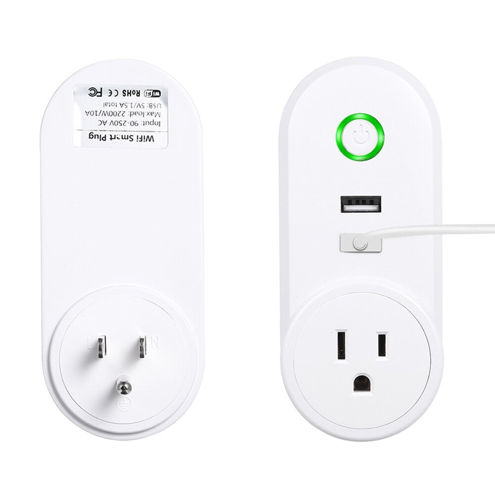 Smart WiFi Socket Smart Plug Dual USB Charging Port 10A Timer Power APP Remote Control Timers
