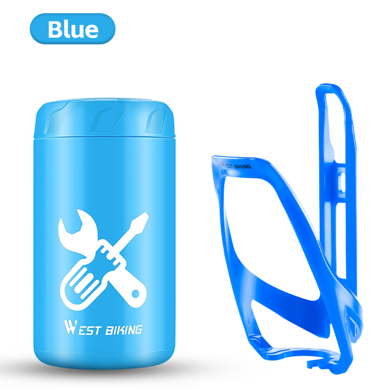 West biking cykel vattenflaskhållare racercykel flaskhållare med cykel reparationsverktyg kapsellåda cykel vattenkokare ramutrustning: Orange