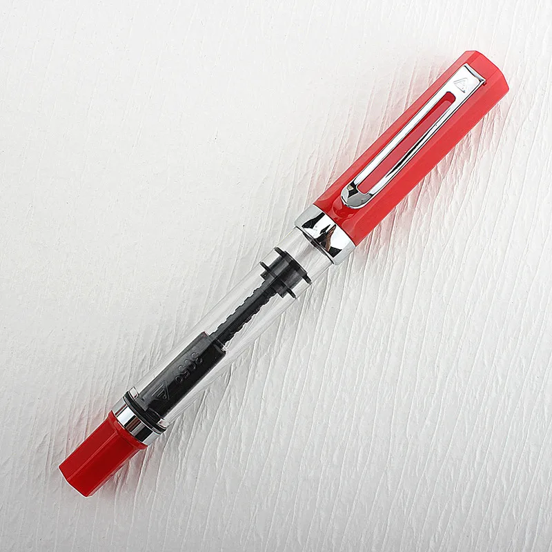 Penna stilografica a pistone 3059 di alta qualità Penna a inchiostro trasparente in resina EF/F Pennino 0,38/0,5 mm Penna stilografica attività commerciale Gif