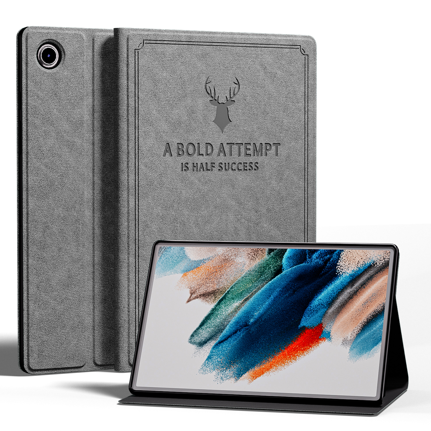 Case For Samsung Galaxy Tab A8 Tablet Cover for Samsung Tab A8 10.5 SM-X200/SM-X205 Flip Folio Stand Protection Case: Grey
