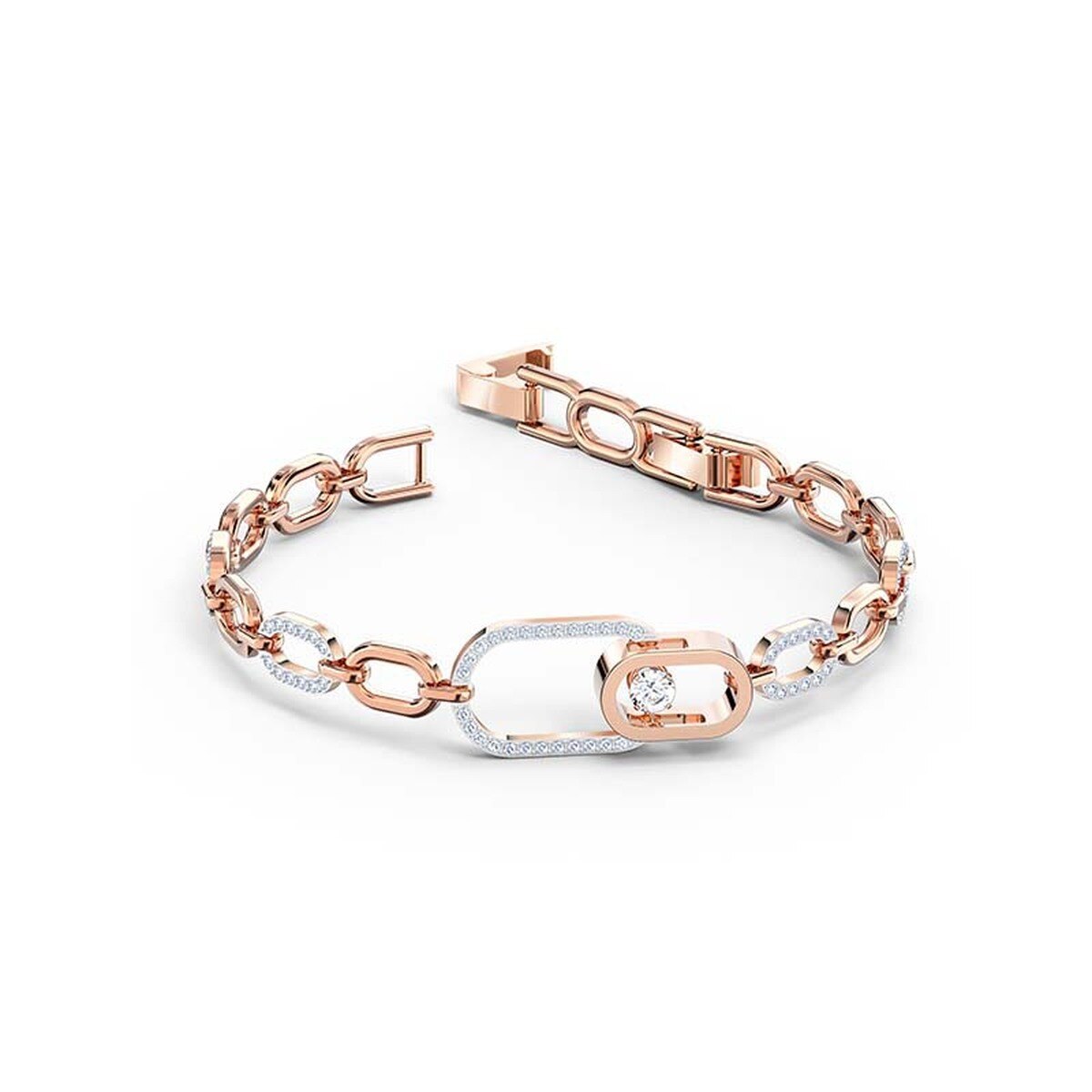 QSJIE Swa1: 1 fashionable layered hollow oval CLASP BRACELET smart oval Rose Gold Bracelet Glamorous jewelry