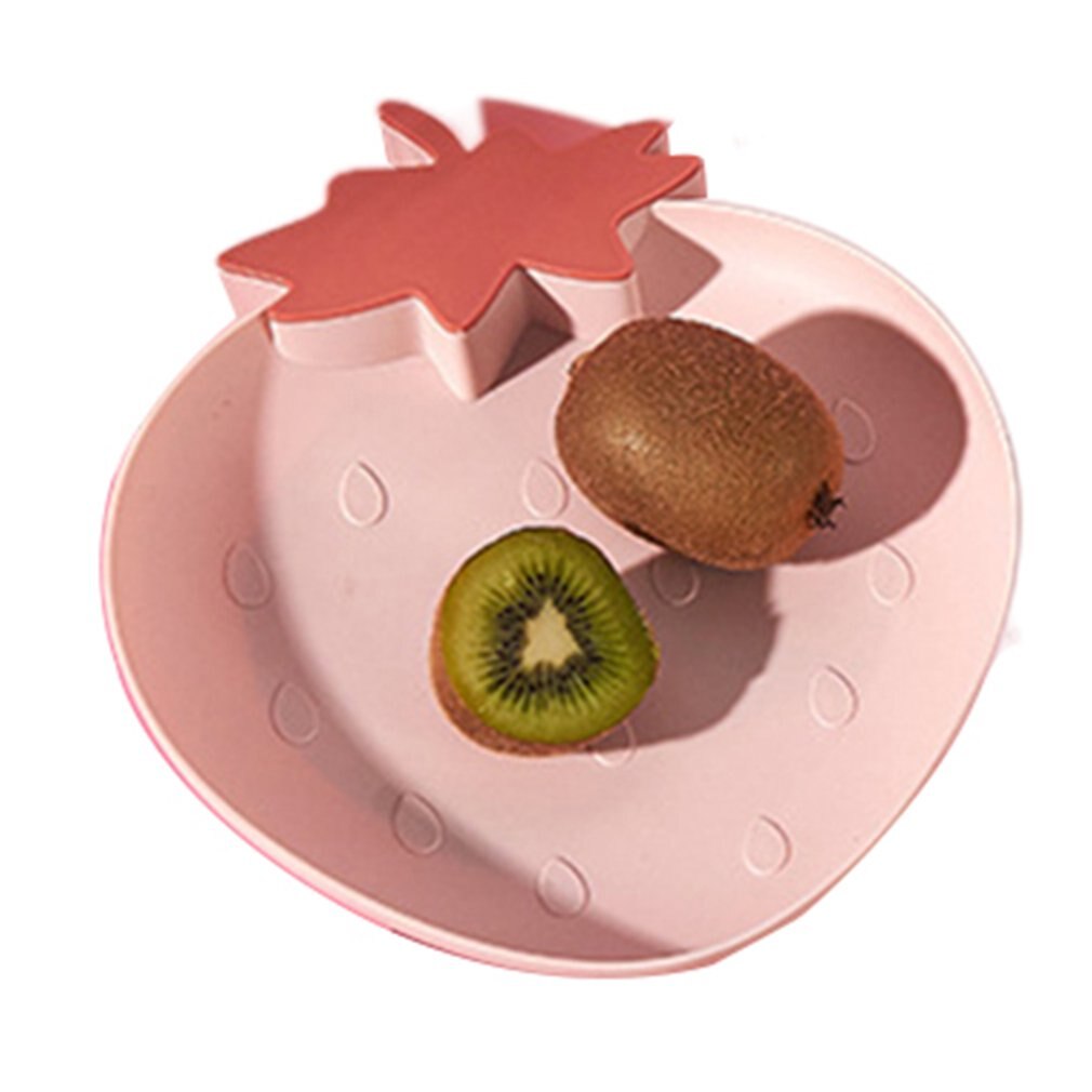 Lazy Snack Tray Strawberry Shape Fruit Food Tray Candy Cute Plate Snack Dish Fruit Food Plate Household Plastic Plate for Home