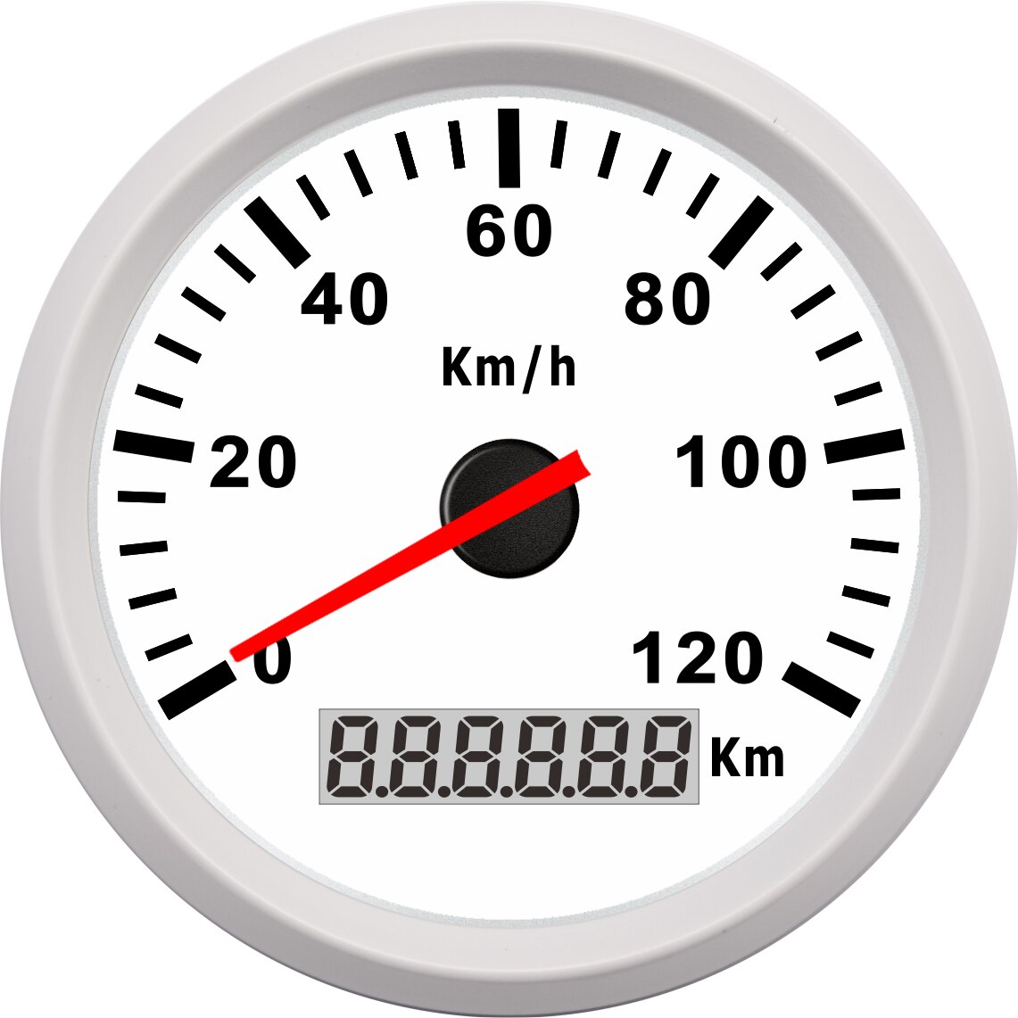 85mm Speedometer Universal Meter 120km/h 200Km/h Speed Odometer Gauge with Red Backlight For Auto Truck Boat 85MM Speed Gauge: white white 120kmh