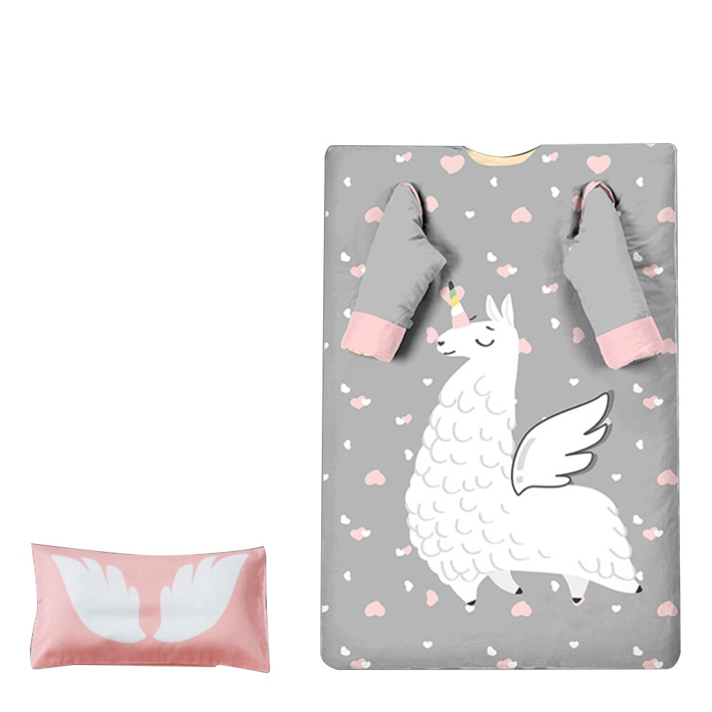 Bomuld baby børn sovepose quilt småbørn lur måtte med aftagelig pude vinter baby anti-kick sovepose tegneserie quilt: C / L 3-12 år gammel