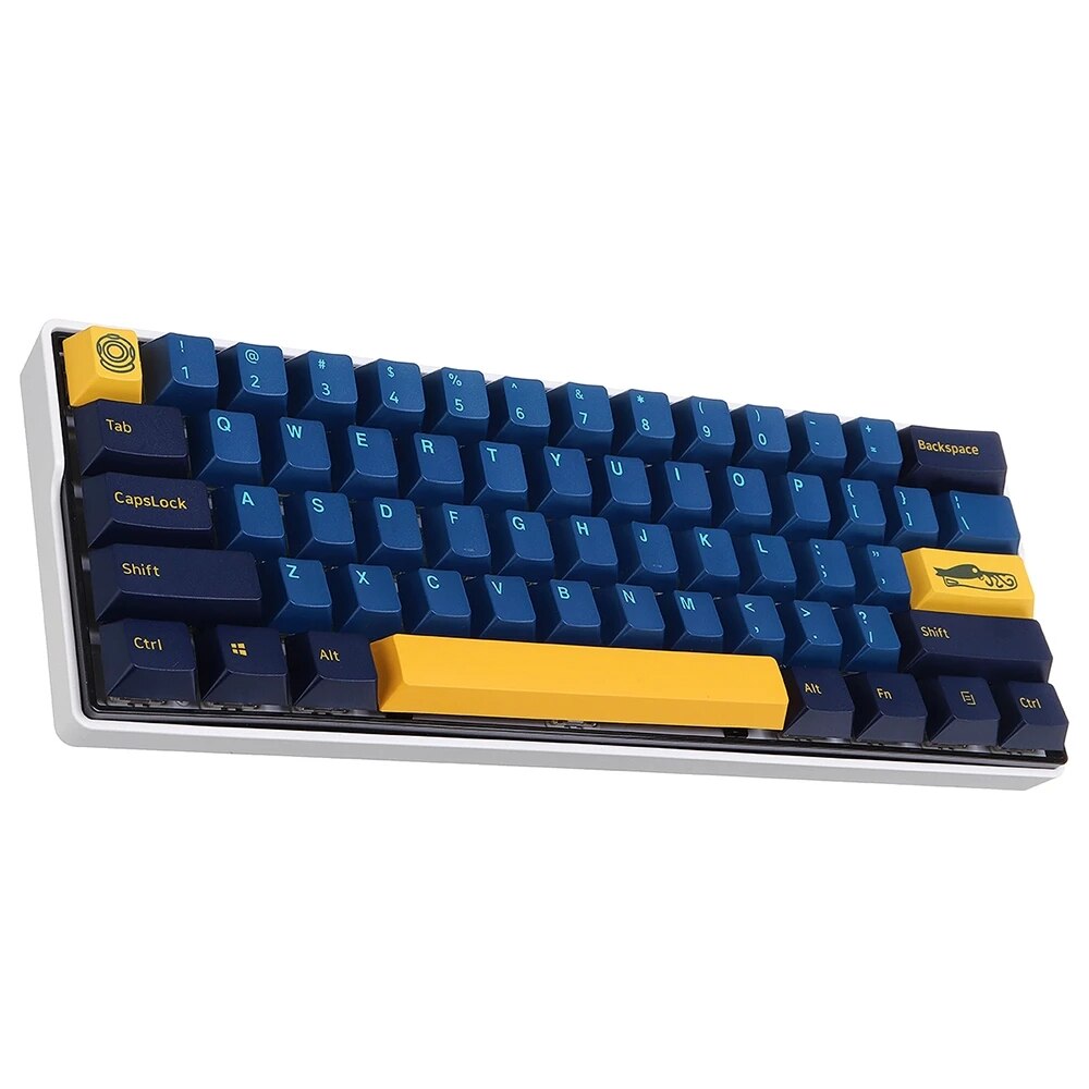 109 Keys Blue Yellow Keycap Set OEM Profile PBT Keycaps for RK61/68/87/104/108 Keys Keyboards Anne Pro2