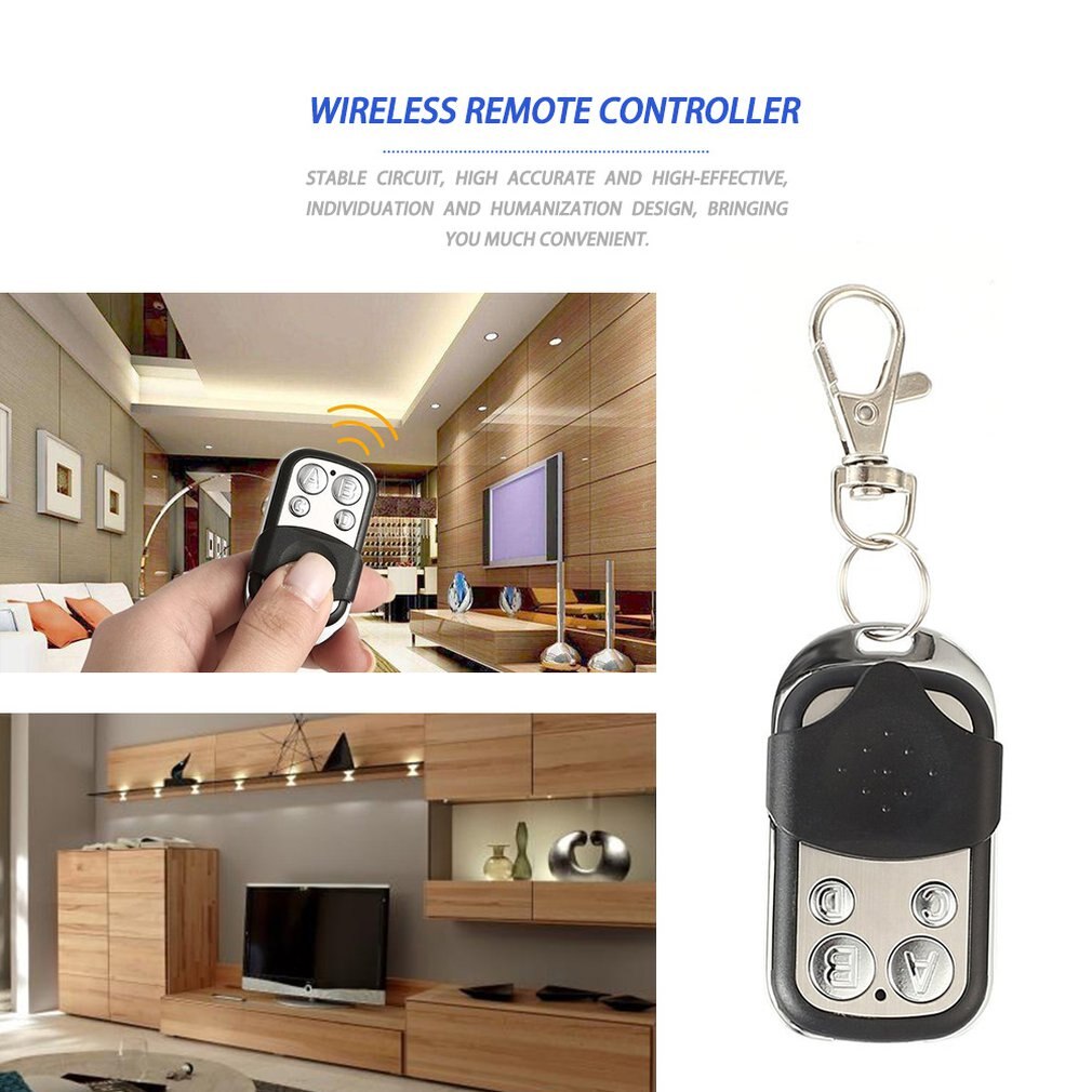 433MHz sans fil universel copie télécommande métal Push Cover 4 clé porte de Garage duplicateur voiture clé Fob système d'alarme automatique