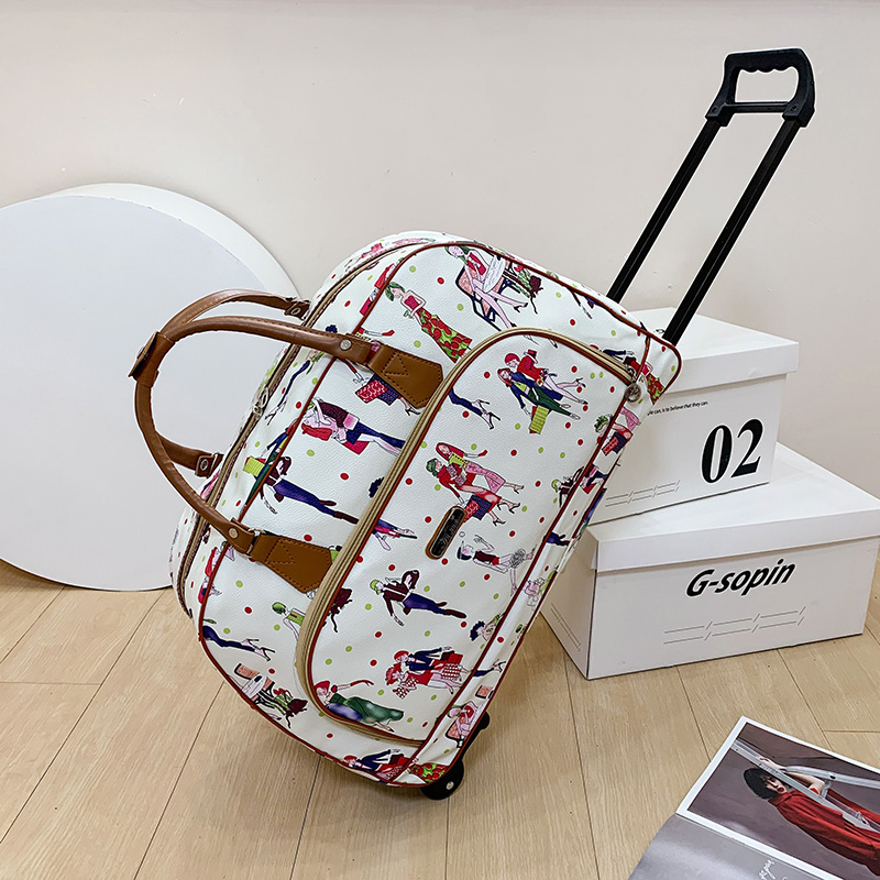 Grote Capaciteit Dames Koffer Trolley Tassen Wieltas Oxford Waterdichte Rollende Bagage Reistas Met Wielen: Black