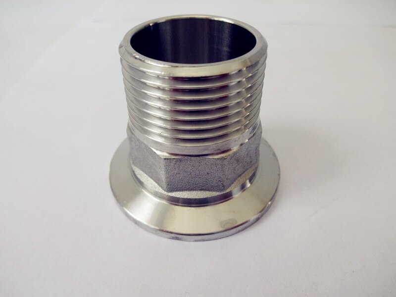 1/2 " (dn15)  udvendigt gevind, adapter med tri-klemme 1.5 "  od50.5 rustfrit stål 304 tri-clamp hanadapter
