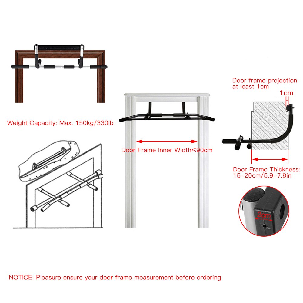 Cadre de porte de Fitness intérieur barre de traction barre de traction murale réglable entraînement de barre horizontale équipement de Fitness de gymnastique à domicile