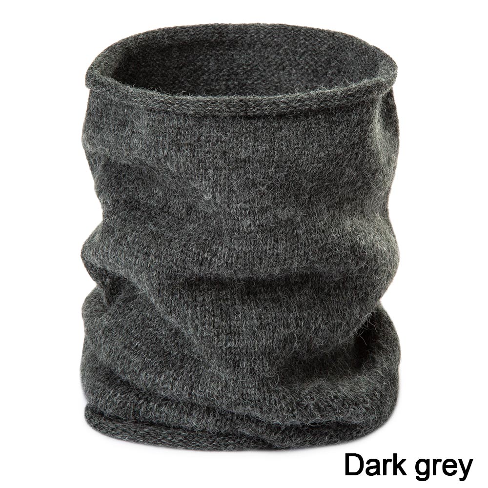 REAKIDS Inverno Sciarpa Del Bambino Per Le Ragazze E Ragazzi Carino Addensare Caldo O Anello Delle Donne Del Collare di Colore Solido del Cotone Lavorato A Maglia Sciarpa per L'uomo: dark grey