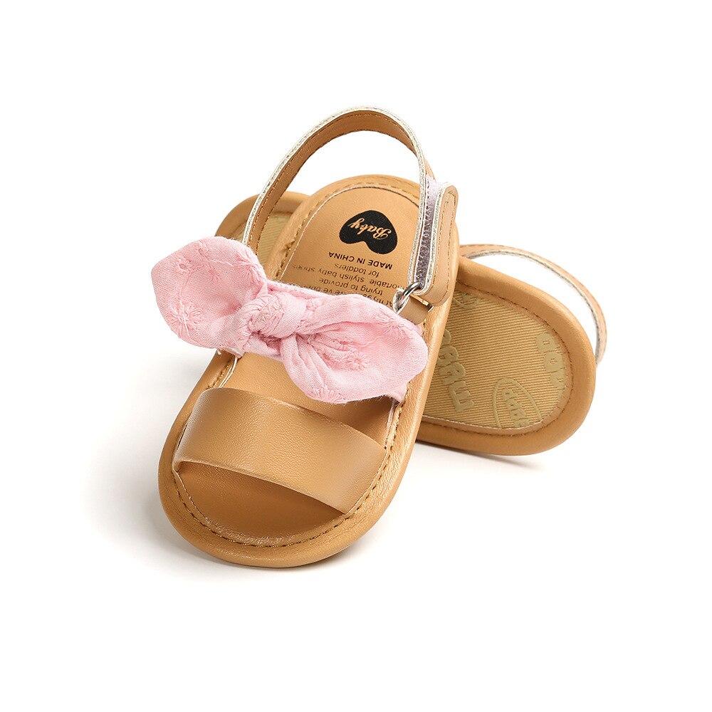 Sandales d'été antidérapantes pour bébés filles, chaussures de princesse, à nœud papillon, en PU, à la