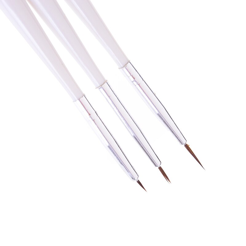 3 unids/set arte de uñas pluma que puntea esmalte de uñas en Gel pintura pluma que puntea herramientas uñas dibujo línea consejos cepillos