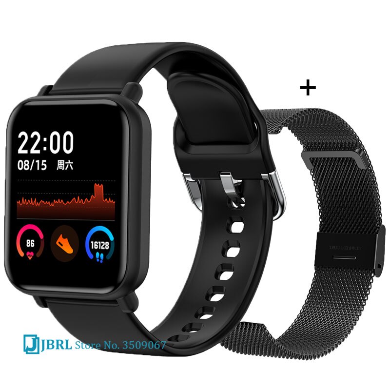 Children Full Touch Smart Wristband Girls Boys Smart Watch Swimming Kids Smartband Teen Fitness Bracelet Bluetooth Android IOS: black add strap 3