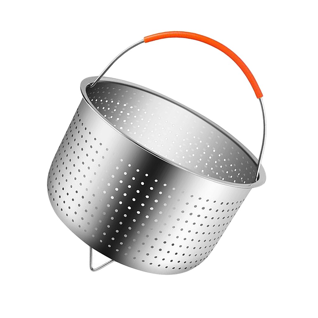 Cesta de vapor de acero inoxidable para verduras, olla de vapor para pescado, Arroz con Mango de silicona, verduras, frutas, huevos, 8 cuartos