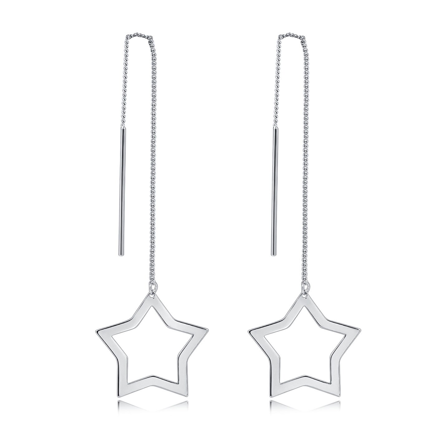 Orecchini pendenti lunghi intrecciati unici per le donne Piercing orecchino di moda a catena in oro rosa con catena per regali di gioielli per ragazze E243: silver color 761