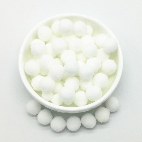 Ljusrosa vit pompom päls hantverk gör-det-själv mjuka pom poms hantverk pomponer boll bröllop dekor lim på tyg tillbehör 8mm to 30mm 20g: 15mm 16 vit