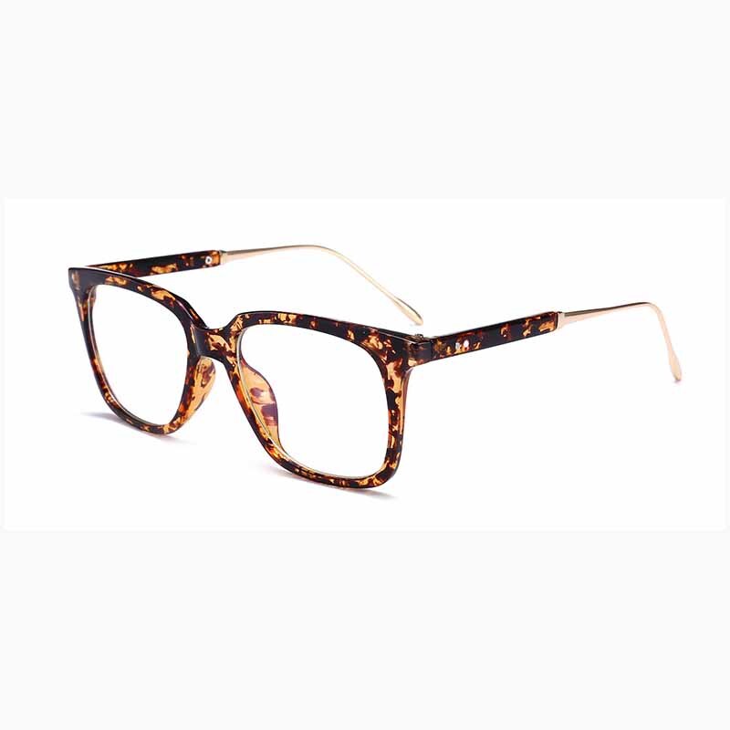 Gafas graduadas con montura cuadrada para hombre y mujer, anteojos con montura cuadrada, Retro, de leopardo, grandes, óptica: 2