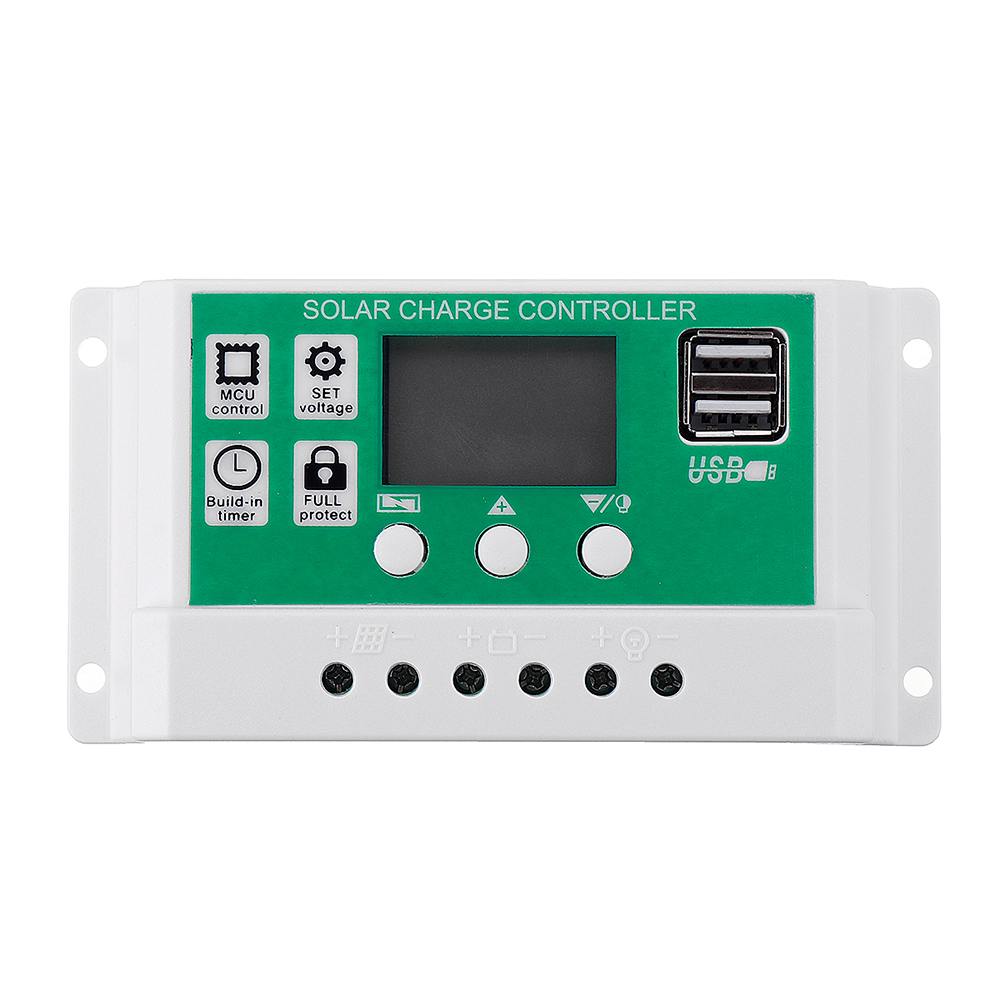 Panel Solar Flexible de 12/24V, 30W/50W, controlador 10A-30A, cargador de coche para RV, barco, pantalla LCD, controlador de carga de Panel Solar PWM: 20A