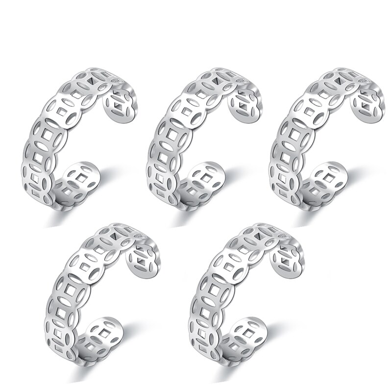 8PCS Tail Foot Ring Adjustable Open Toe Rings Set for Women Girl Summer Beach Vacation Kunuckle Jewelry Finger Ring: Style  H