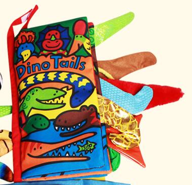 Jollybaby Ebene Baby Spielzeug Heiße Neue Kleinkind freundlicher Früer Entwicklung Tuch Bücher Lernen Bildung Entfaltung Aktivität Bücher: Dino Schwänze