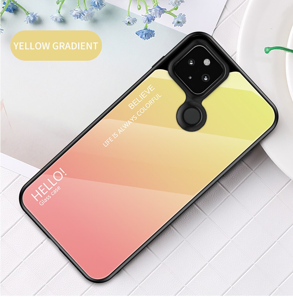 Dla Google Pixel 5 etui ze szkła hartowanego ochrona kolorowa obudowa telefonu Google Pixel 4a 5G: 07 / Pixel 5