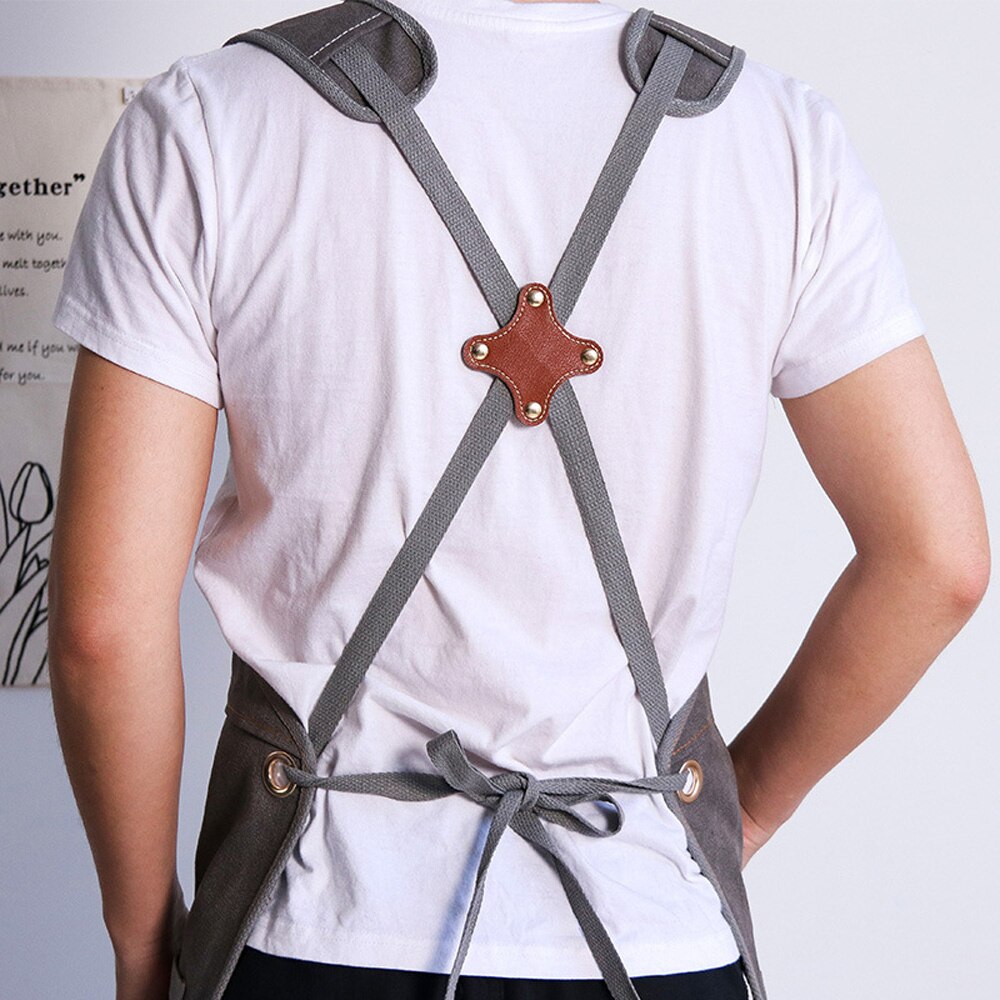 Woodworking Aprons Heavy Duty Waxed Canvas Work Apron with Pockets for Garden Carpenter Blacksmith Shop Apron