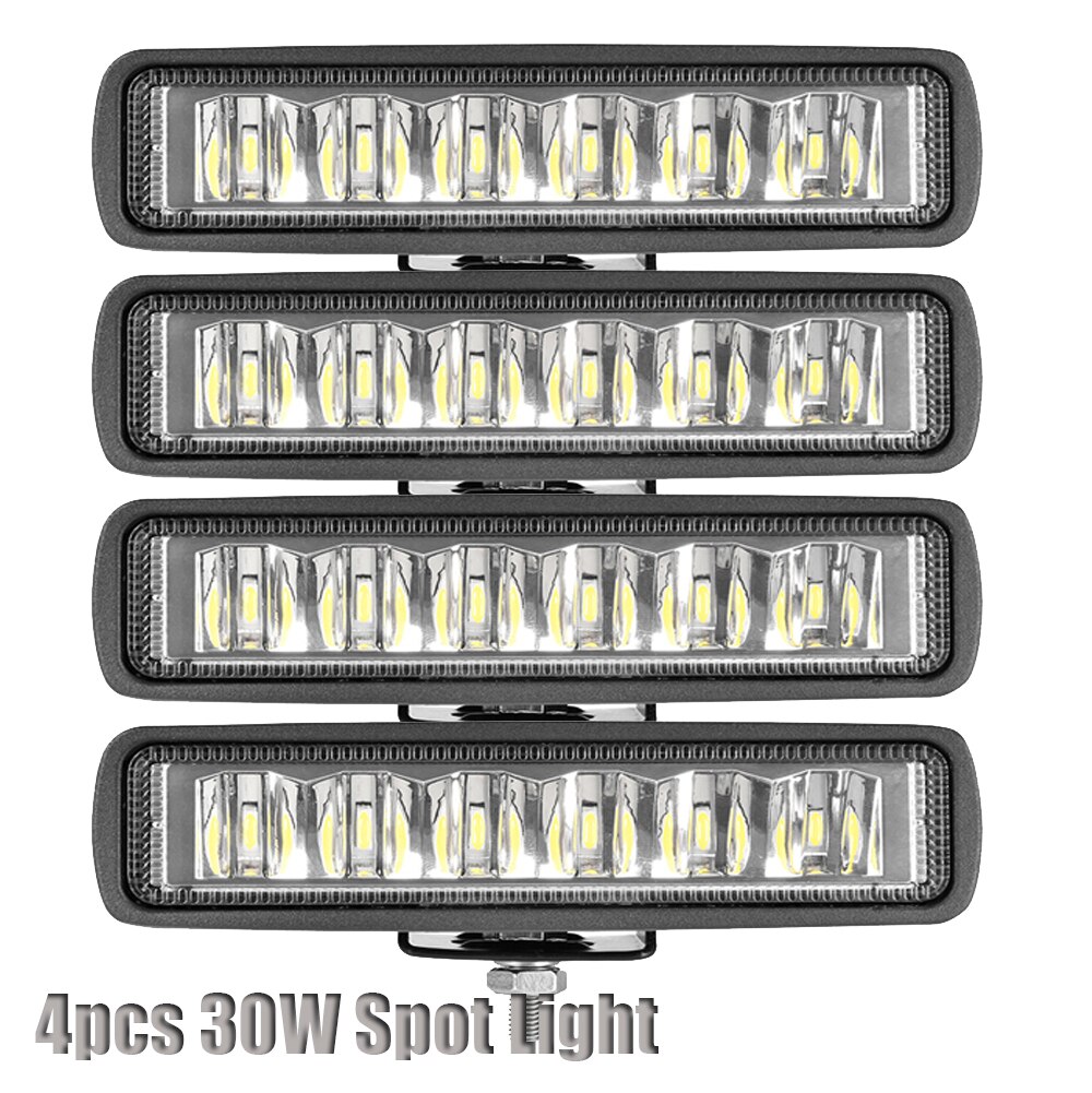 LED Scheinwerfer 12-24V Für Auto Motorrad Lkw Boot Sattelzug Offroad Arbeits Licht LED Arbeit Licht Scheinwerfer: 4pcs 30w spot