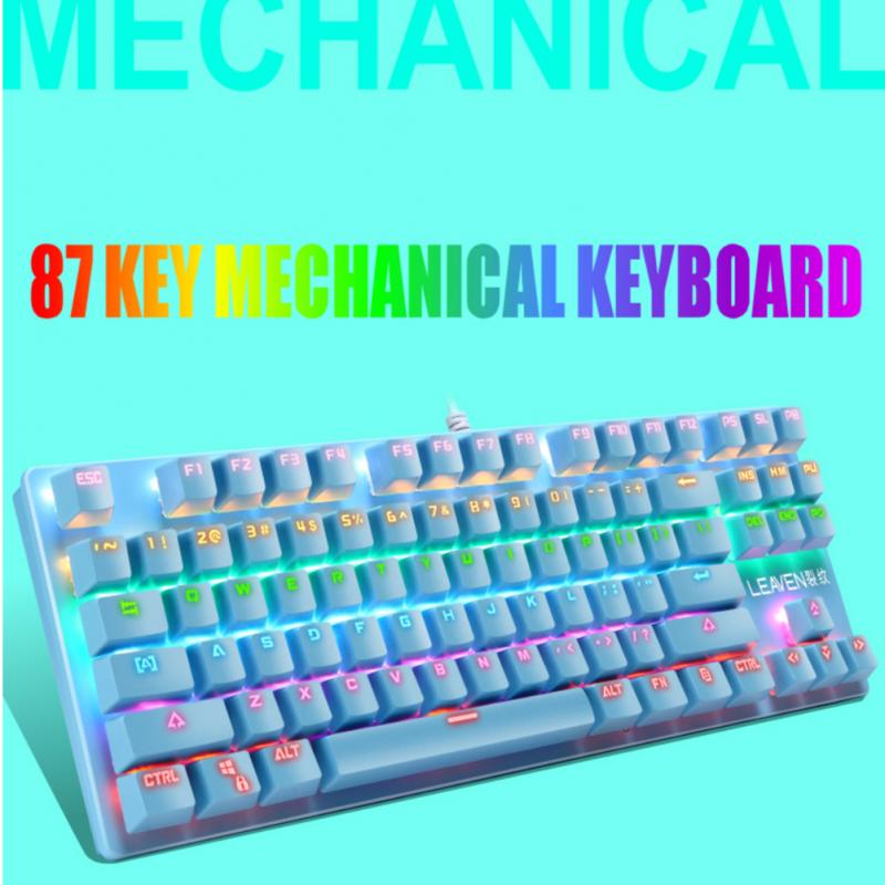 Clavier mécanique Punk 87 touches vert axe jeu ordinateur portable de bureau compétitif clavier jeu clavier pcaccessoires