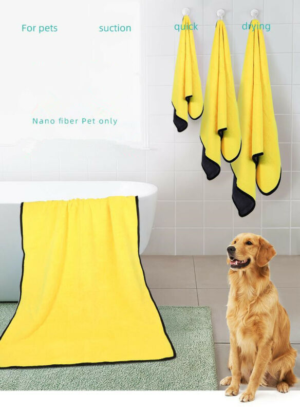 Toalla de baño de secado rápido para perros y gatos, toalla de secado rápido absorbente de microfibra, ropa cómoda para perros, paño de lavado suave S/M/L