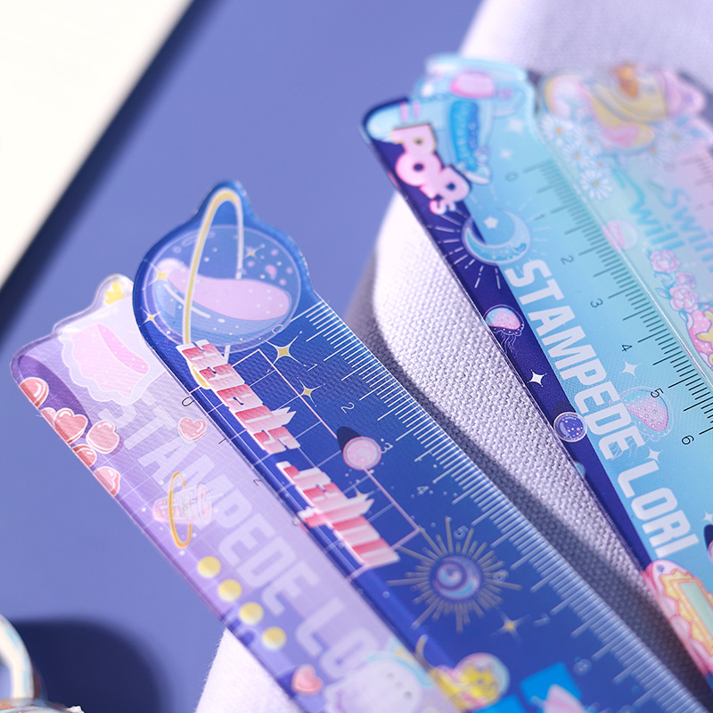 15CM Cartooon Acrylic Ruler Multifunction DIY Drawing Tools Student Rulers Double-duty School Office Stationary Supplies Escolar