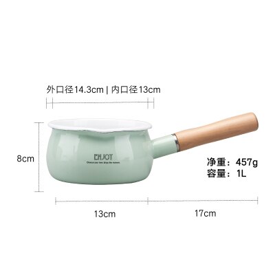 Japanskt mönster trä enkelskaft mjölksoppa gryta porslin emalj matlagning förtjockning liten gryta snabbsåser stekpanna: Default Title