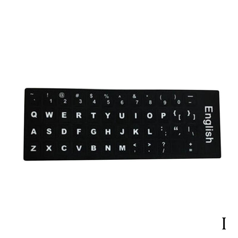 1pcs Spanish Russian Arabic French German Hebrew Italian Standard Waterproof Keyboard German Language Korean Stickers Compu Y9l2: English