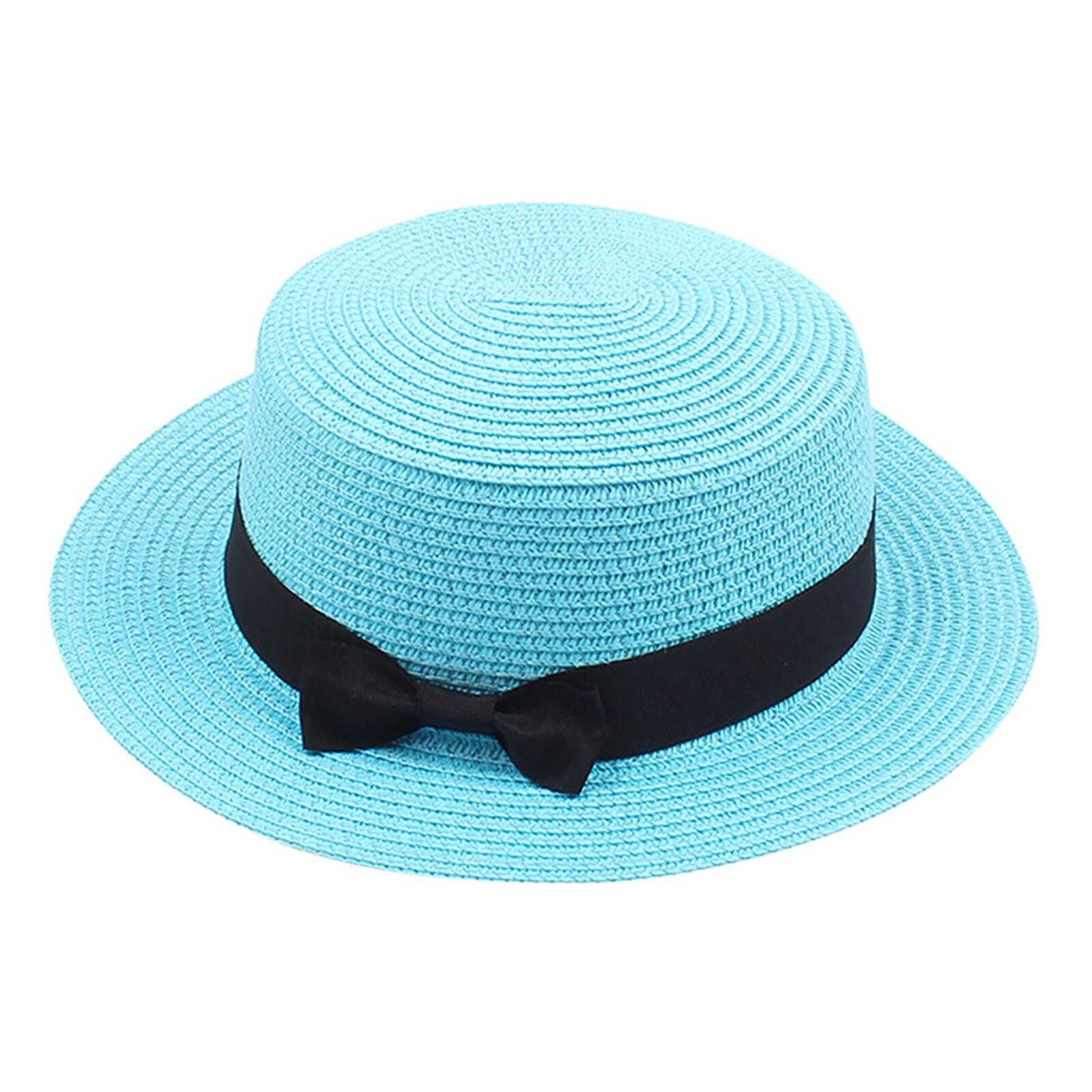 Outdoor Zomer Vrouwen Schipper Strand Hoed Brede Zijde Vrouwelijke Casual Visser Hoed Klassieke Strik Straw Zonnehoed Cap Fedora: BU