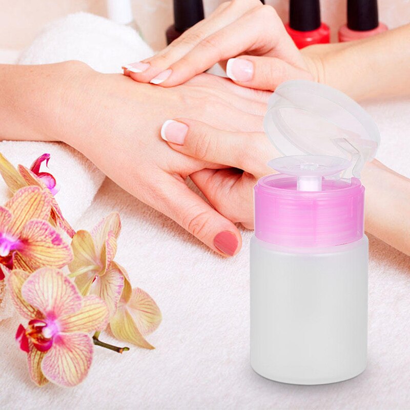 60 Ml Pomp Dispenser Nail Art Polish Wassen Remover Alcohol Liquid Cleaner Lege Plastic Fles Druk Pomp Nail Diy Manicure gereedschap