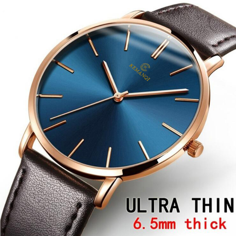 Heren Horloges Top Luxe Ultra Dunne Horloge Mannen Horloge Blauw Glas Mannen Horloge Klok Relogio Masculino Erkek kol Saati