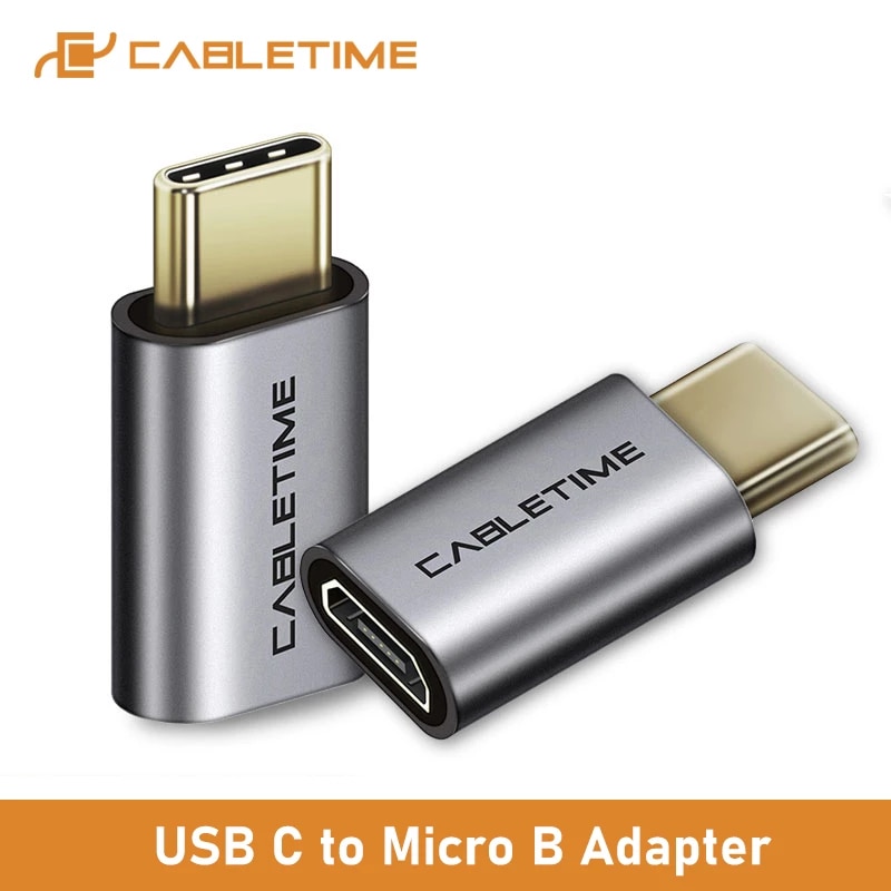 Cabletime Micro B F Naar Usb Type C Adapter Type C Converter Opladen Data Otg Adapter Voor Huawei Mate30 Pro p40 Usb C Telefoon C005